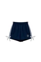RIBBON JERSEY TRACK MICRO SHORTS / NAVY