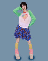 matilda blue check skirt (속바지)