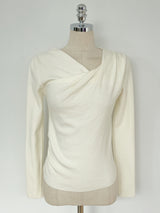 Delo Shirring Unbalanced Drape Knit