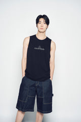 25SS ROUNDING SYMBOL LOGO SLEEVELESS BLACK