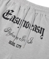 Gothic lettering Bermuda sweatpants - Gray