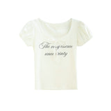 Cora Puff Sleeve Lettering Top