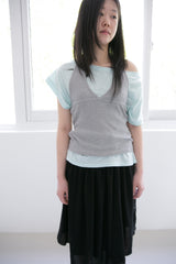 バックレスホルターネックスリーブレストップス (5colors)