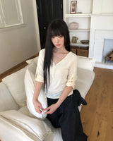 Adam V-Neck Roll-Up Long-Sleeve T-Shirt