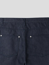 Non-fade diagonal raw denim pants