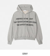 Moments Lettering Semi Crop Hood Zip-Up