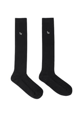 tht rib knee socks - black   