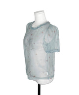 riot floral puff organza bl
