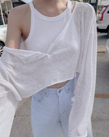 Chiden シースルークロップドTシャツ
