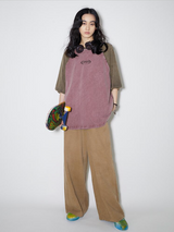 Washed-out American retro style raglan sleeve T-shirt with loose short sleeves and letter print.