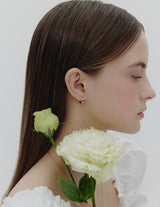 26SS★ Champagne Full Moon Silver Grip One-Touch Earrings S