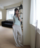slow halter layer 3/4 sleeve top