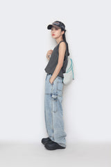 ニットウェアオーバーサイズスリーブレスTシャツ