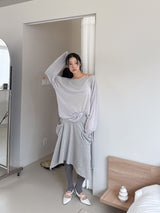  FRONT POCKET UNBAL SKIRT