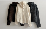 Hani cozy high neck button cardigan