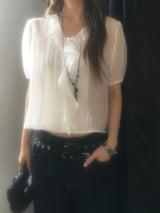 Cascade ruffle blouse