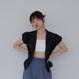 puff sleeve nylon tops