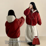 Beats High Neck Color Matching Loose Fit Hood Padding