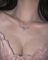 [IVE Wonyoung Necklace/Anti-tarnish] Heavenly Crystal Semi Choker Necklace - Silver