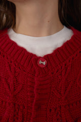 SUGAR POMPOM RIBBON CARDIGAN