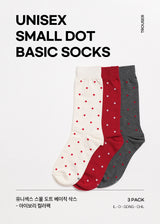 [3PACK] 1507 UNISEX DOT BASIC SOCKS - small dot ivory colorpack