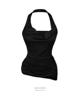 Silky Draped Halter Top (4color)