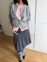 Layered Split Round Cardigan