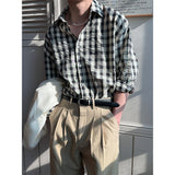 [Unisex] シックチェックオーバーフィットシャツ(3color)