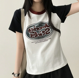 ロックレットカラーラグラン半袖Tシャツ