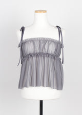 MESH SHIRRING TOP