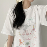 3st Digital Printed Short Sleeve T-Shirt #TeddyBear #Ballerina #Ribbon