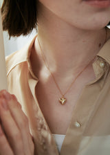 [925 silver] Un.silver.165 / full heart necklace (12mm)(ゴールド)