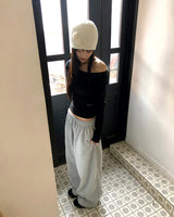 Ora Fleece Diagonal Wide Sweat Pants