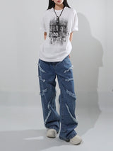 (UNISEX) トルネードデッキワイドデニムパンツ