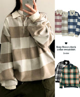 Teemo Fleece Checkered Collar Sweatshirt