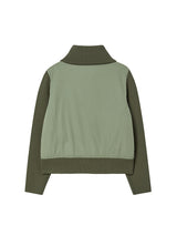 RIBBED HIGH NECK JACKET KHAKI