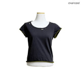 (4color) Damaged U-Neck Layer Contrast Tee