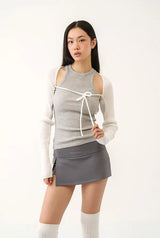 Athletic slit skirt - gray