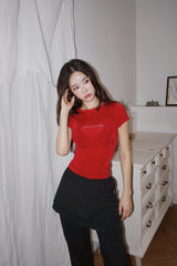 レッドダイアモンドスリム半袖Tシャツ