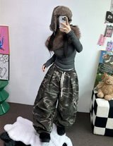 BALLOON MILITARY SWEAT PARACHUTE PINTUCK PANTS 🩶💚🖤2COLOR