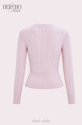 Baby Pink Cable Knit Cardigan
