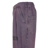 8287 Logo Gradient Waistband Wide Denim Pants (Purple)
