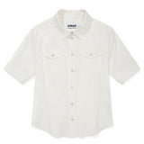 SEMI SLIM FIT SHORT SLEEVED SHIRT [WHITE]