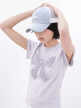 コットンドットツートントラッカーキャップ(LIGHT BLUE)