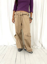 Waist roll-up pants(2c)