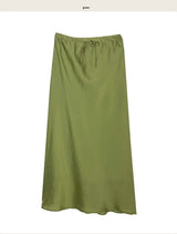 milky long chiffon flare sk