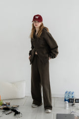 Solid sweat pants_khaki brown