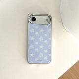 [MADE] [Glossy Glass Silver Bumper Case] シーブリーズパターン - ブルー