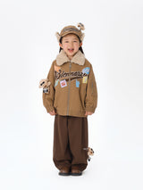 13DE MARZO BabyBear Travel Badge Jacket Brown