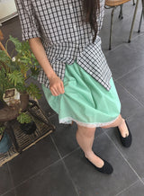 ルリ カラー レース ミディスカート